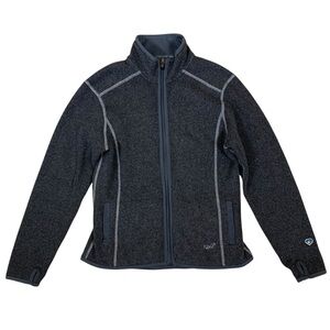 Kuhl Medium Gray Full Zip Fleece Jacket Outdoor Hiking Trail Performance Layer